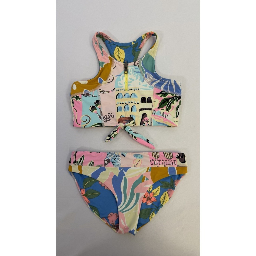 Maaji Girls 2 Piece Bikini Swimsuit Colorful Reversible Sz 10 EUC Beach Pool - Picture 3 of 8